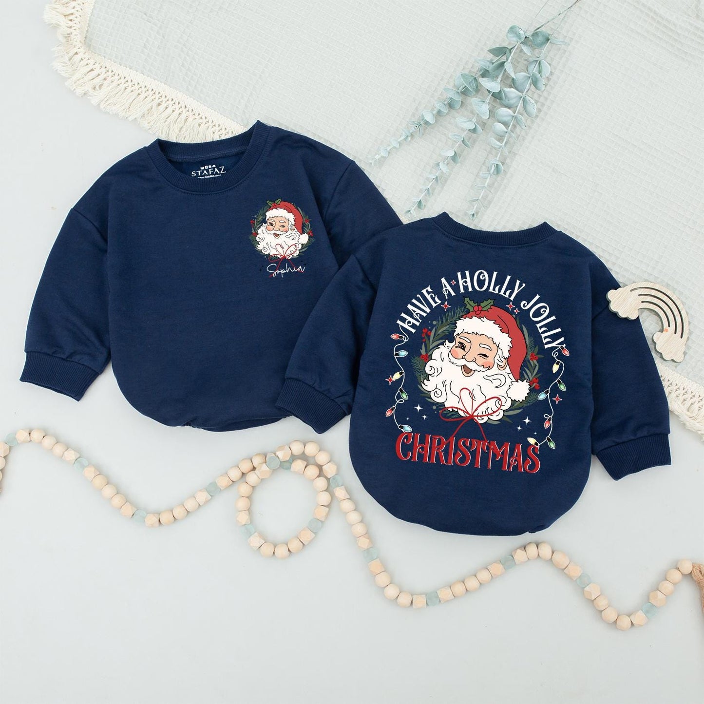Vintage Santa Claus Sweater, Family Christmas Outfits, Matching Set