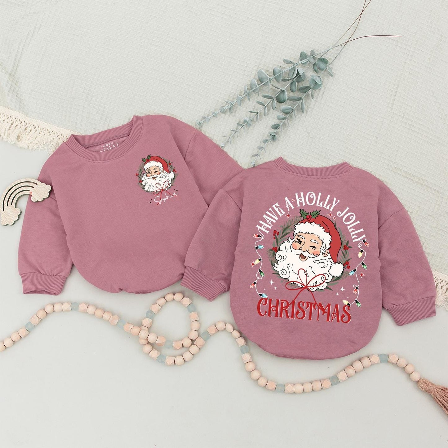 Vintage Santa Claus Sweater, Family Christmas Outfits, Matching Set