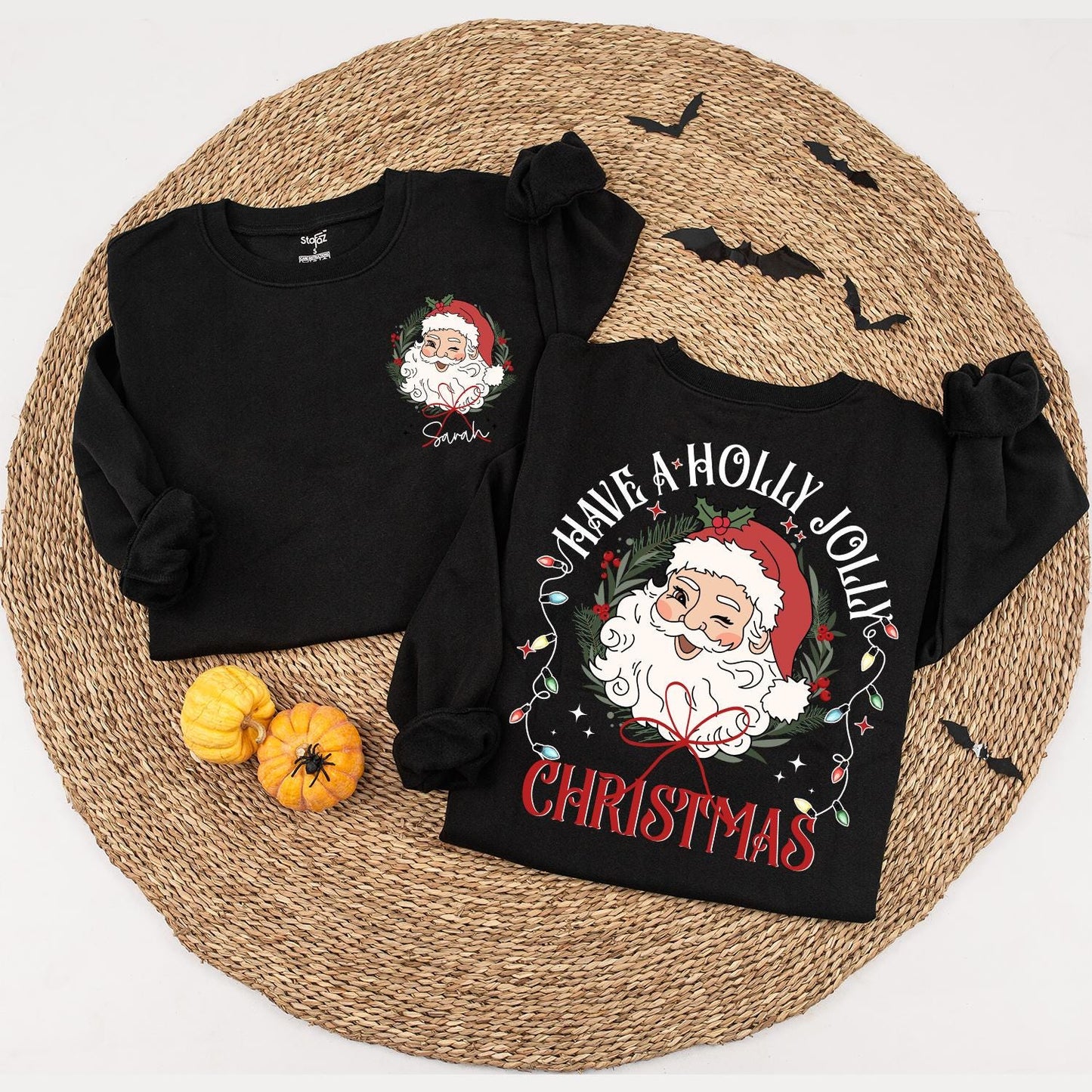 Vintage Santa Claus Sweater, Family Christmas Outfits, Matching Set