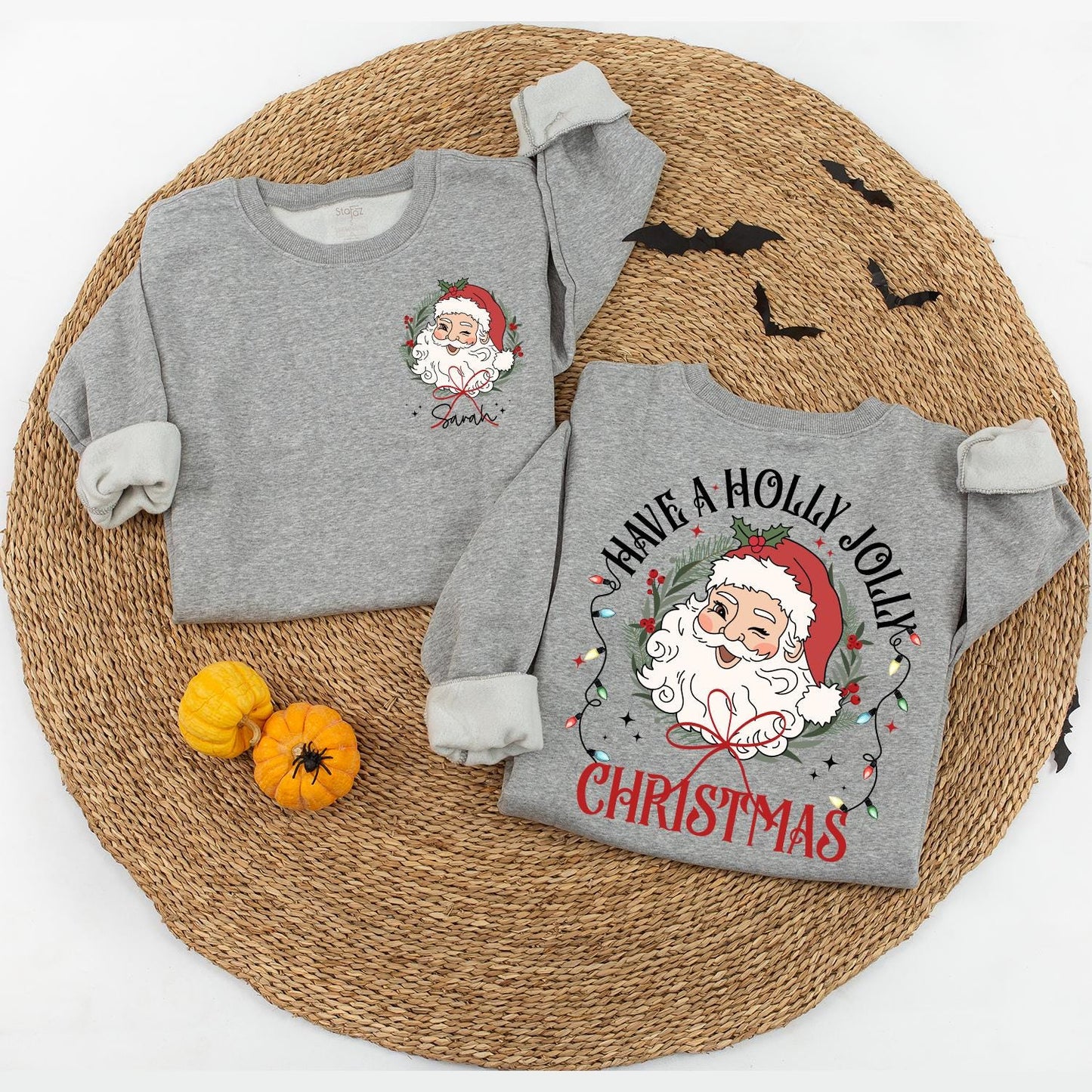 Vintage Santa Claus Sweater, Family Christmas Outfits, Matching Set