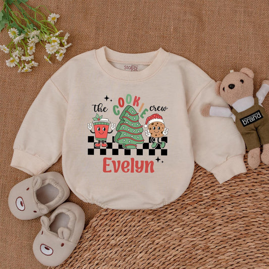 Retro Santa Baby Christmas Bodysuit, Personalized Holiday Romper