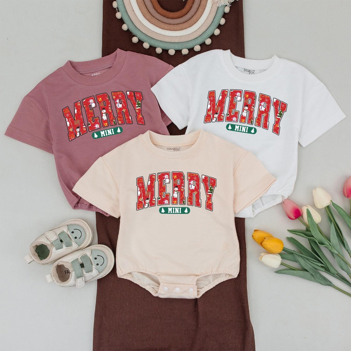 Festive Family T-Shirts: Merry Mom & Baby Holiday Gift Set