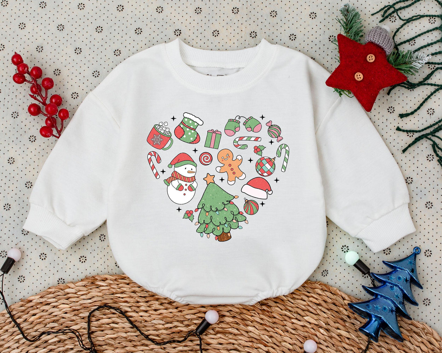 Adorable Vintage Christmas Romper for Baby's First Holiday Outfit