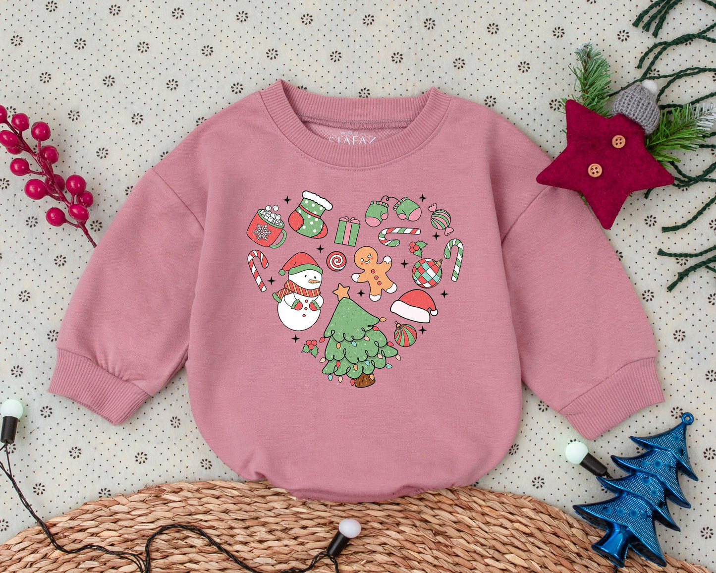 Adorable Vintage Christmas Romper for Baby's First Holiday Outfit