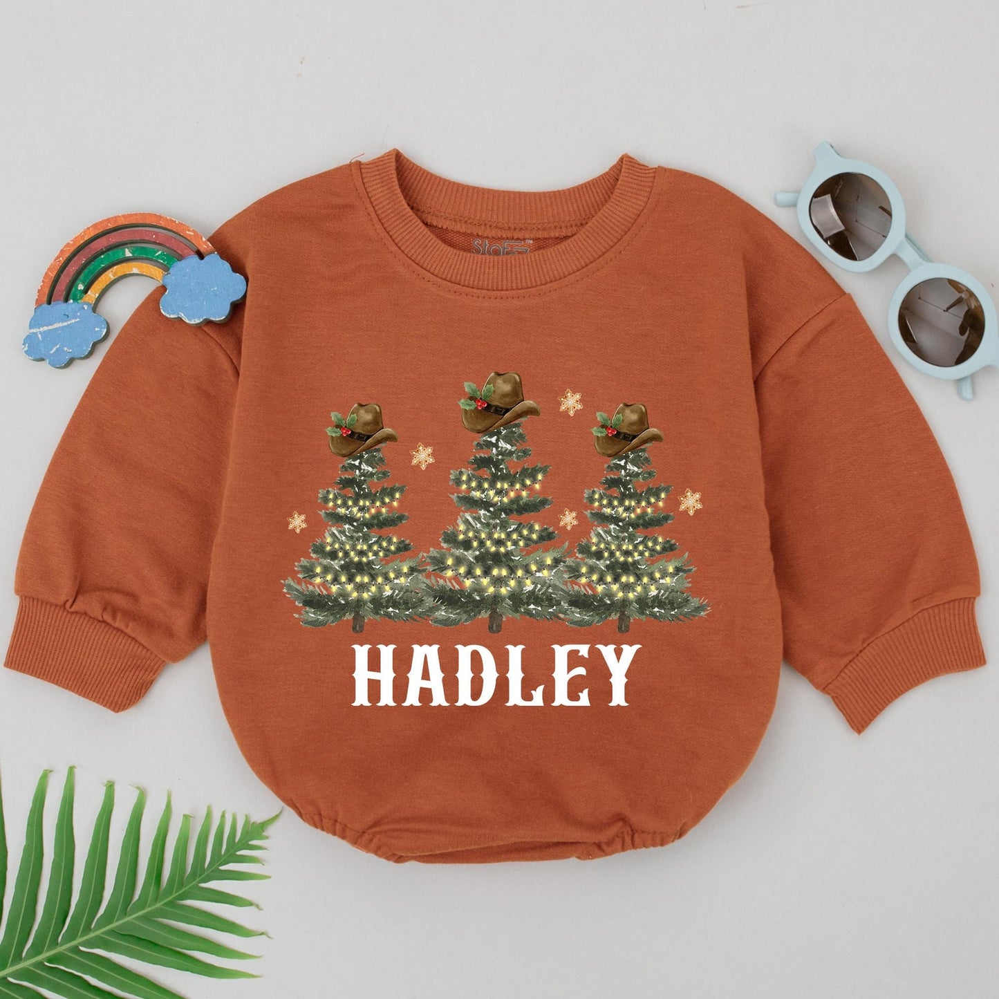 Custom Western Romper for Baby's 1st Christmas - Cowgirl or Cowboy