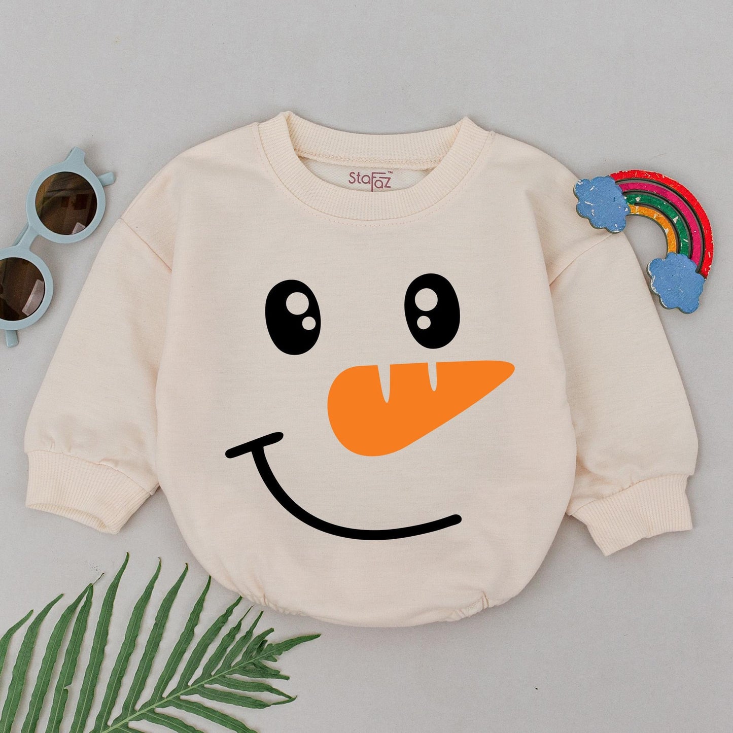 Baby's 1st Xmas Romper for Girls | Snowman Outfit & Shower Gift