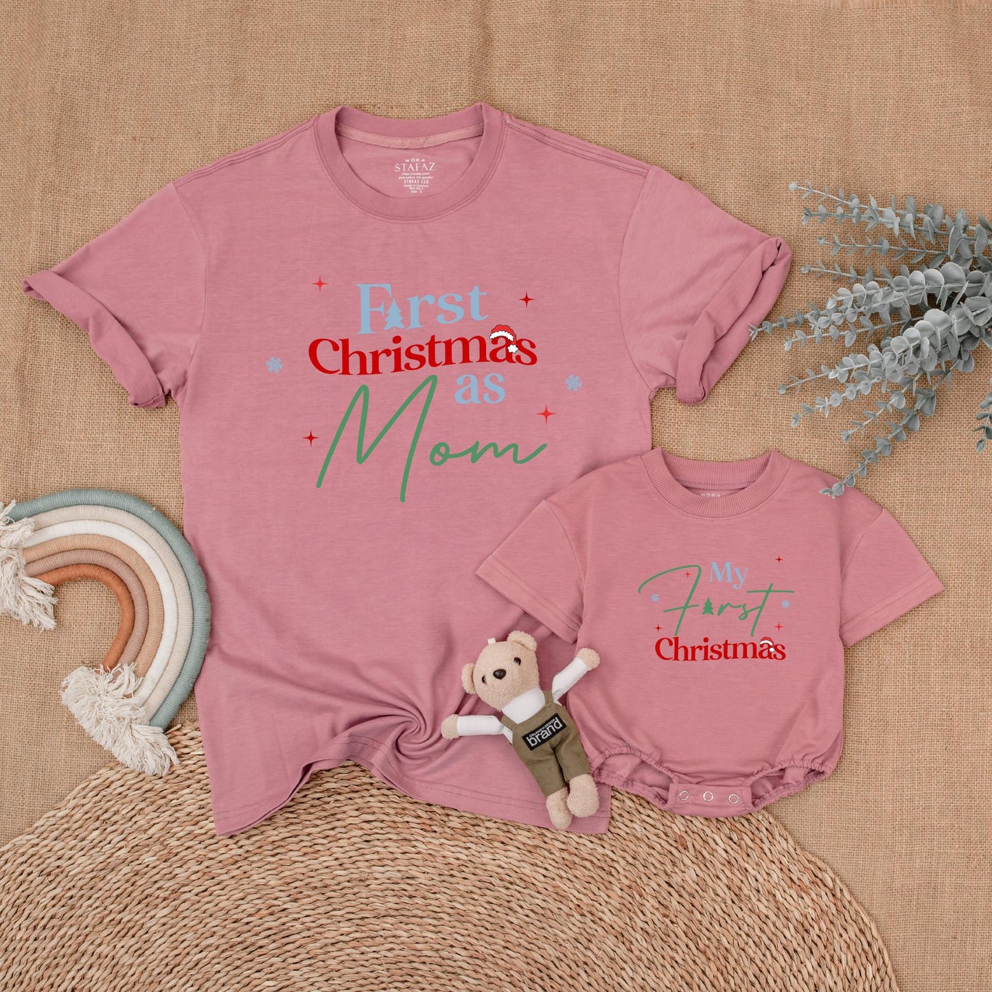 Matching Family Christmas Shirts: Mom, Baby & First Xmas Outfits