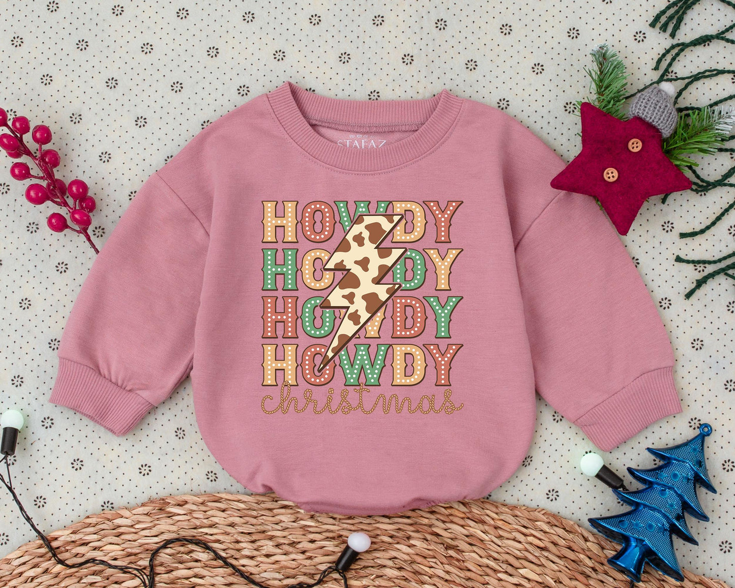Cowboy Christmas Romper - Baby's First Western Holiday Outfit