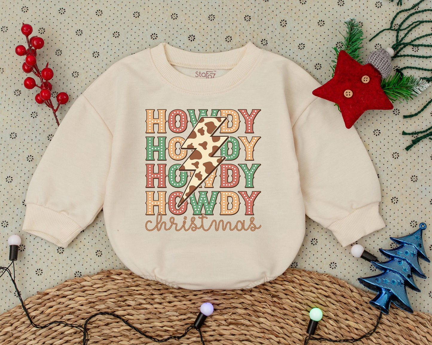 Cowboy Christmas Romper - Baby's First Western Holiday Outfit