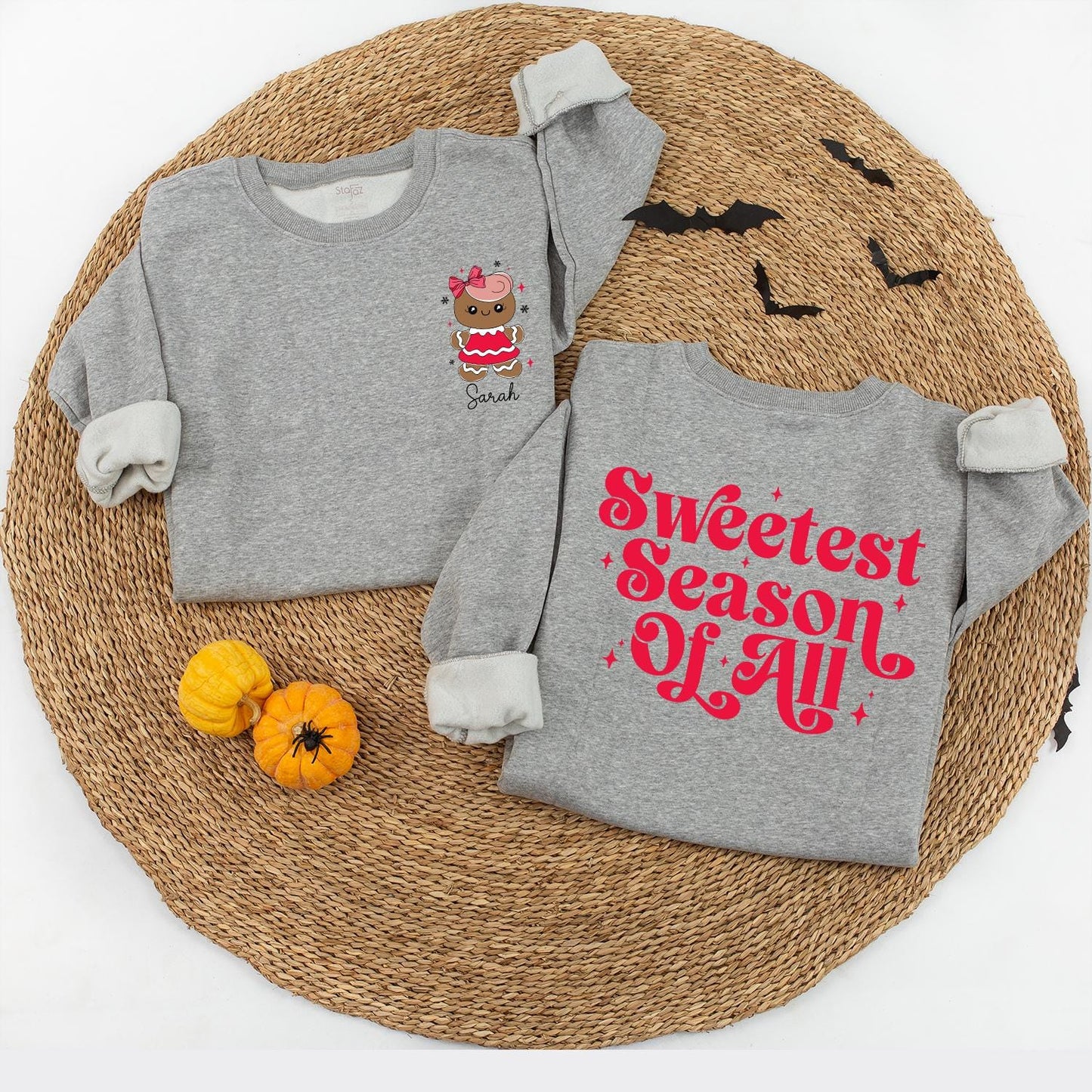 Personalized Gingerbread Sweetest Season Sweatshirt, Baby's First Christmas Cookie Crew, Cute Festive Holiday Sweater for Girls, Infant Xmas Gift 137