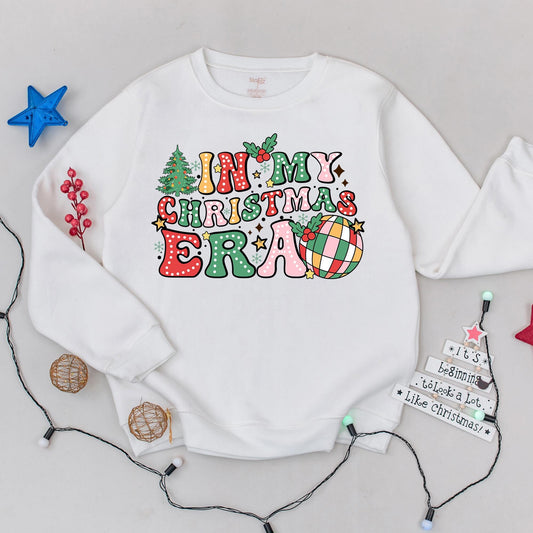 In My Christmas Era Sweatshirt: Retro Holiday Cheer, Vintage Christmas Party Outfit, Festive Colors, Fun Winter Top, Christmas Gifts for Her (135 chars)