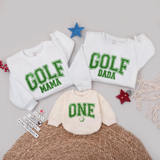 First Birthday Golf Themed Outfit, Family Matching Shirts Set