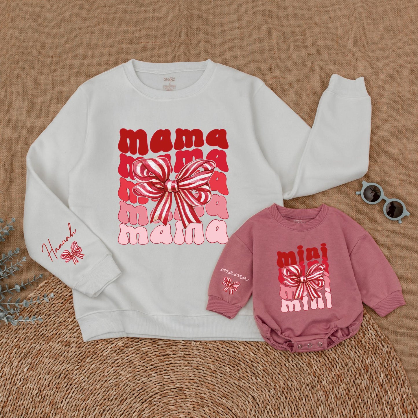 Matching Family Christmas Bow Sweatshirts: Mommy & Me Gifts