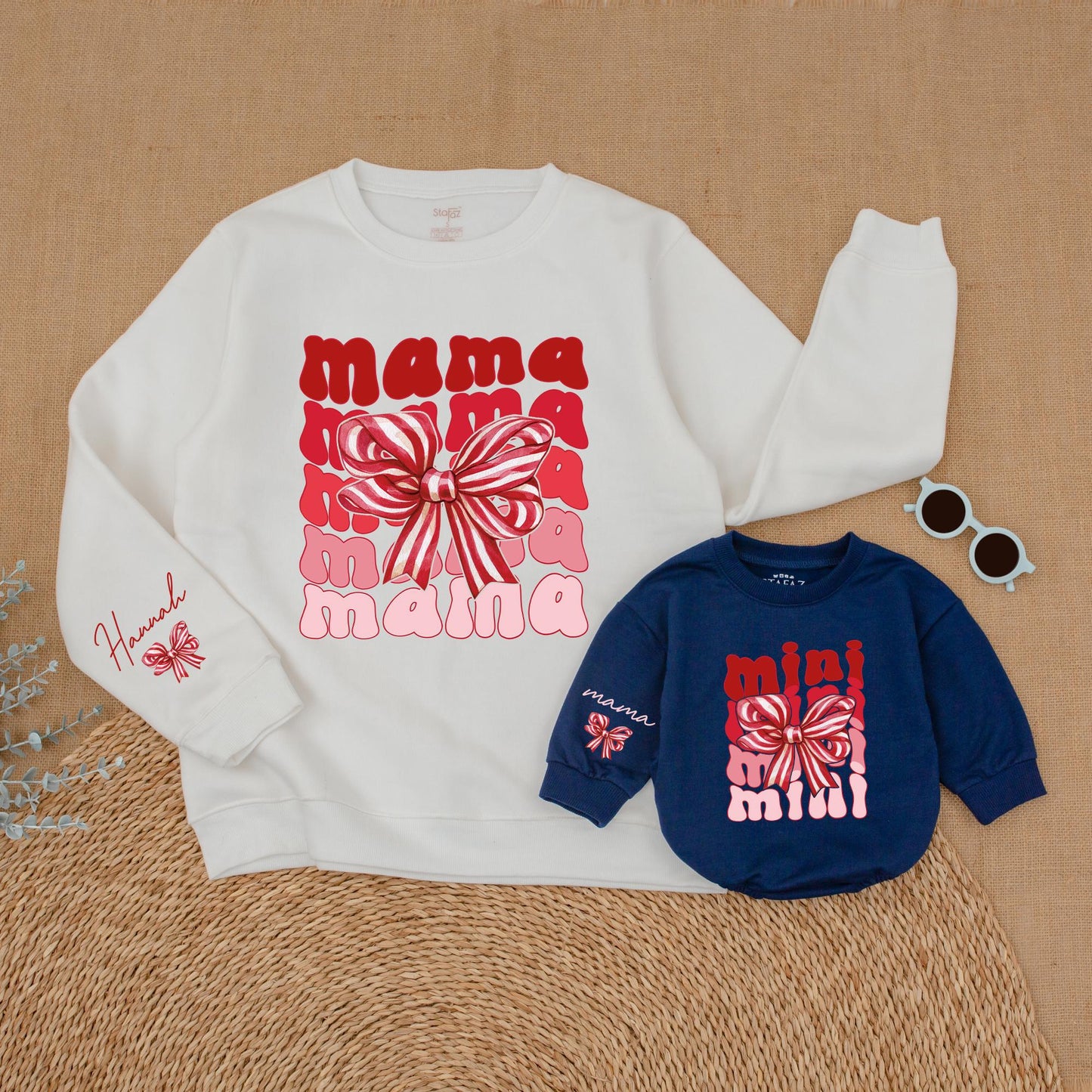 Matching Family Christmas Bow Sweatshirts: Mommy & Me Gifts