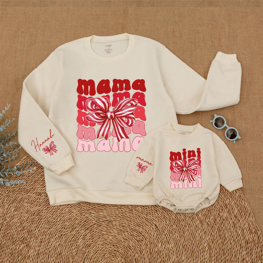 Matching Family Christmas Bow Sweatshirts: Mommy & Me Gifts