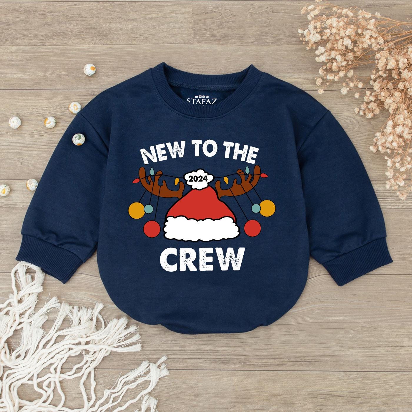 Baby's First Christmas Bodysuit - Cute Unisex Santa Holiday Outfit