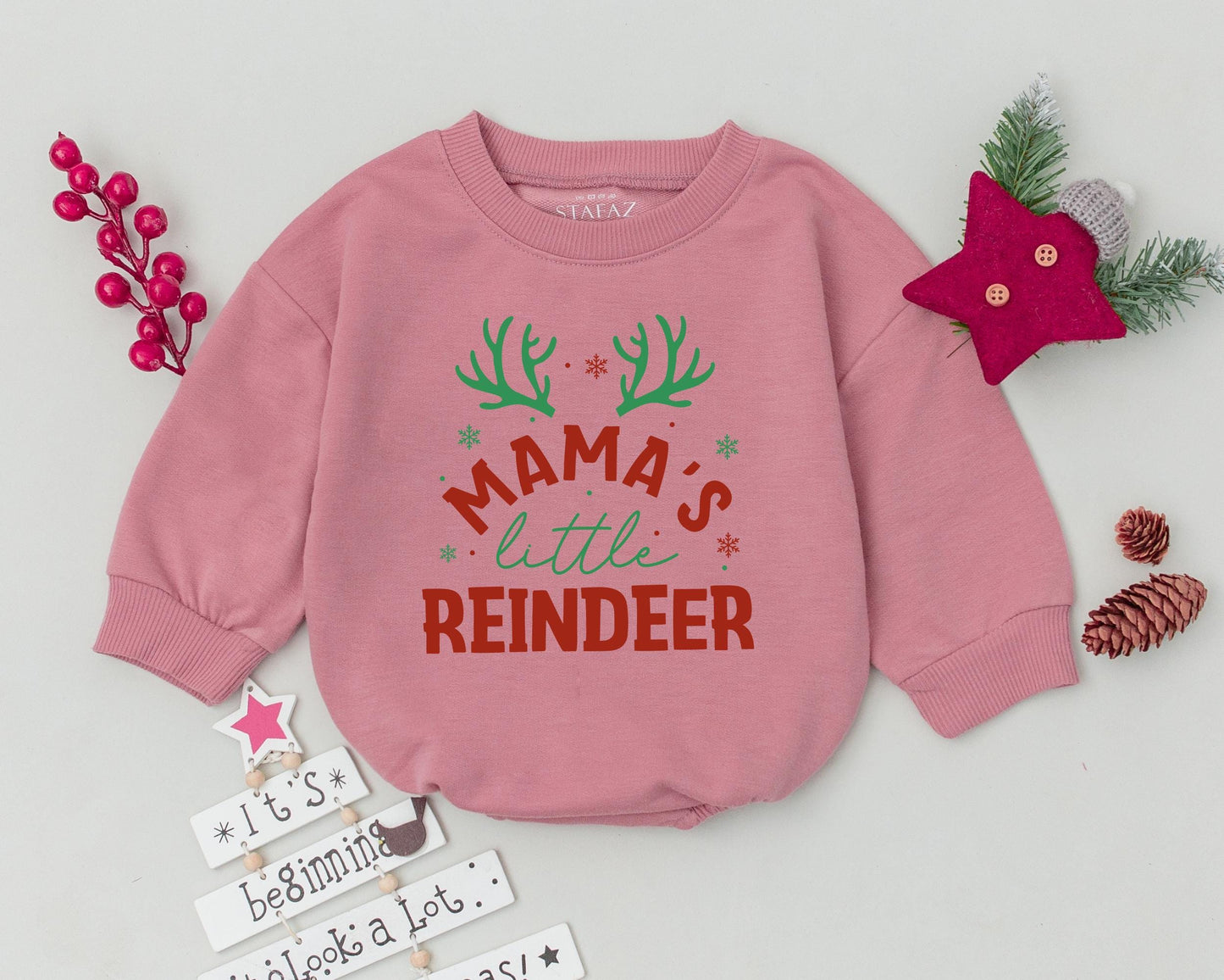 Vintage Christmas Bubble Romper: My First Christmas Baby Outfit