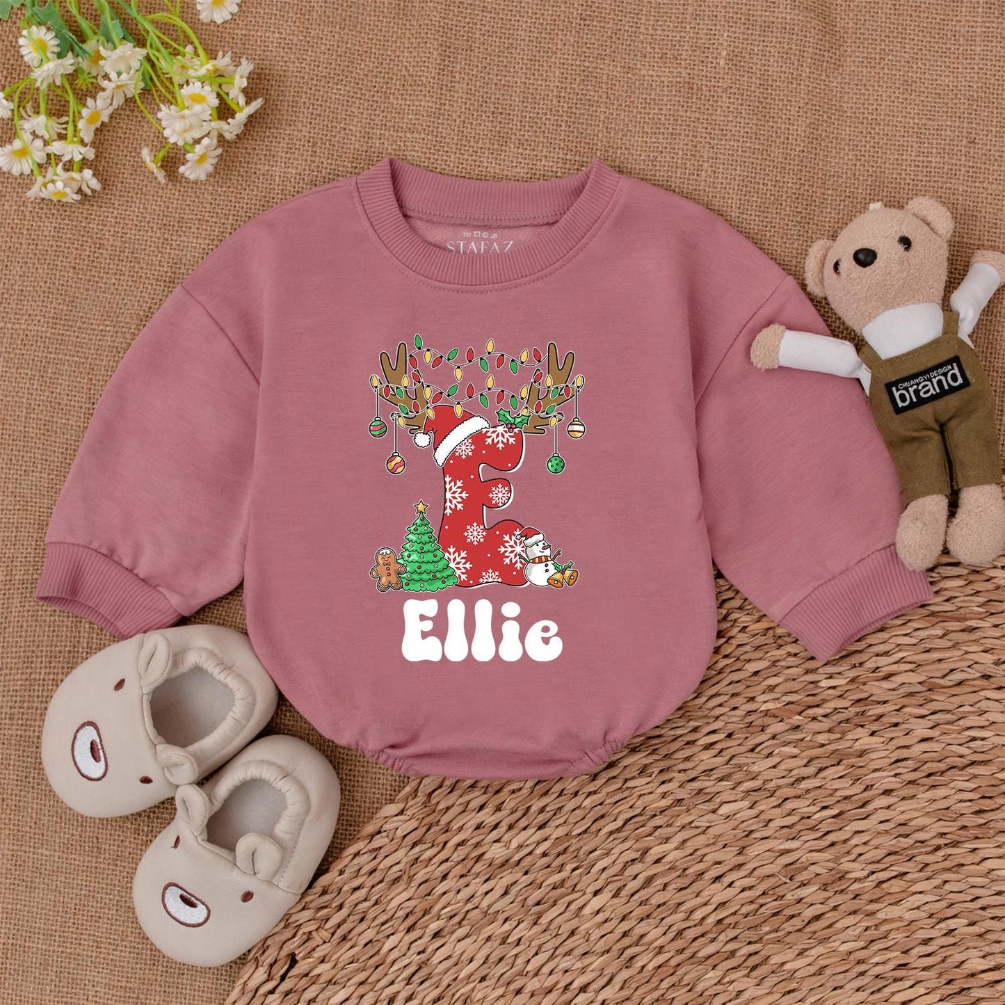 Custom Baby Christmas Romper – 1st Xmas Outfit & Baby Shower Gift