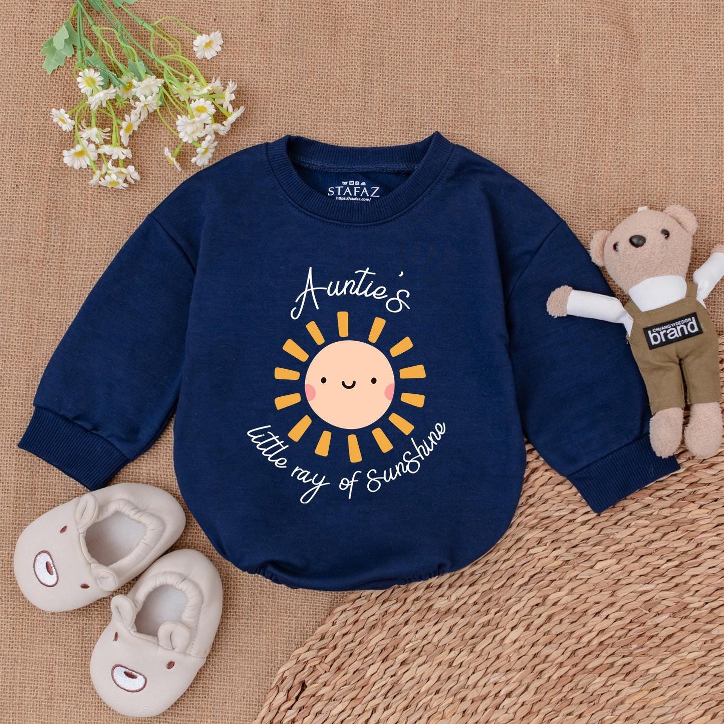 Auntie's Sunshine Baby Romper - Ideal Baby Shower or Birthday Gift
