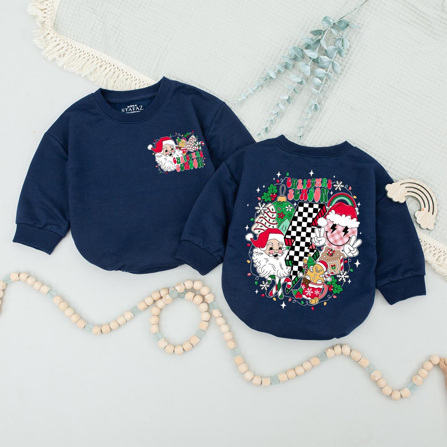 Trendy Retro Christmas Sweaters: Family Matching & Baby Outfits