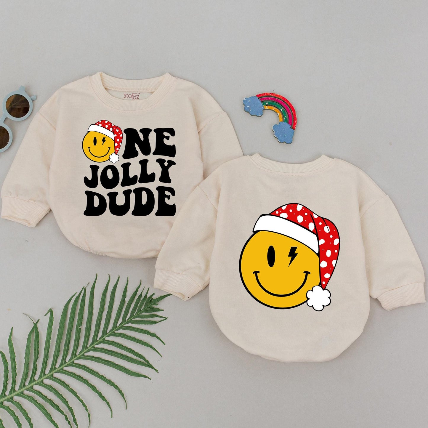 Custom Baby Romper for First Christmas – Unisex Newborn Gift