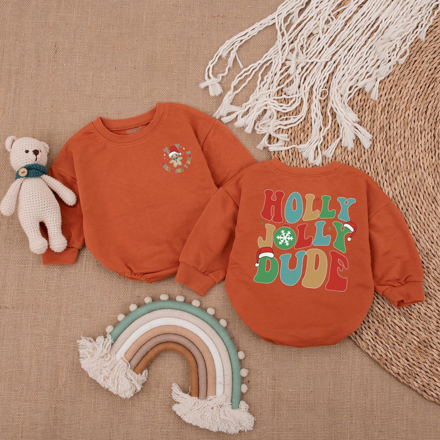 Baby Christmas Romper & Sweatshirt - Cozy Holiday Newborn Outfit