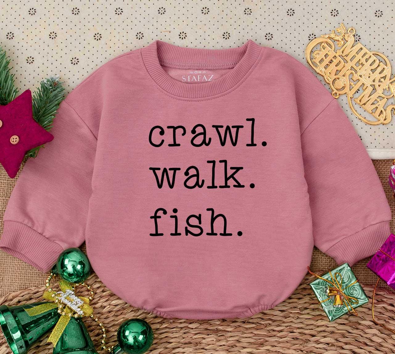 Crawl Walk Fish Baby Romper Cute Fishing Bodysuit Little Angler Outfit Gift for Baby Boy or Girl Soft Cotton Newborn Clothes Father's Day Present 139 chars