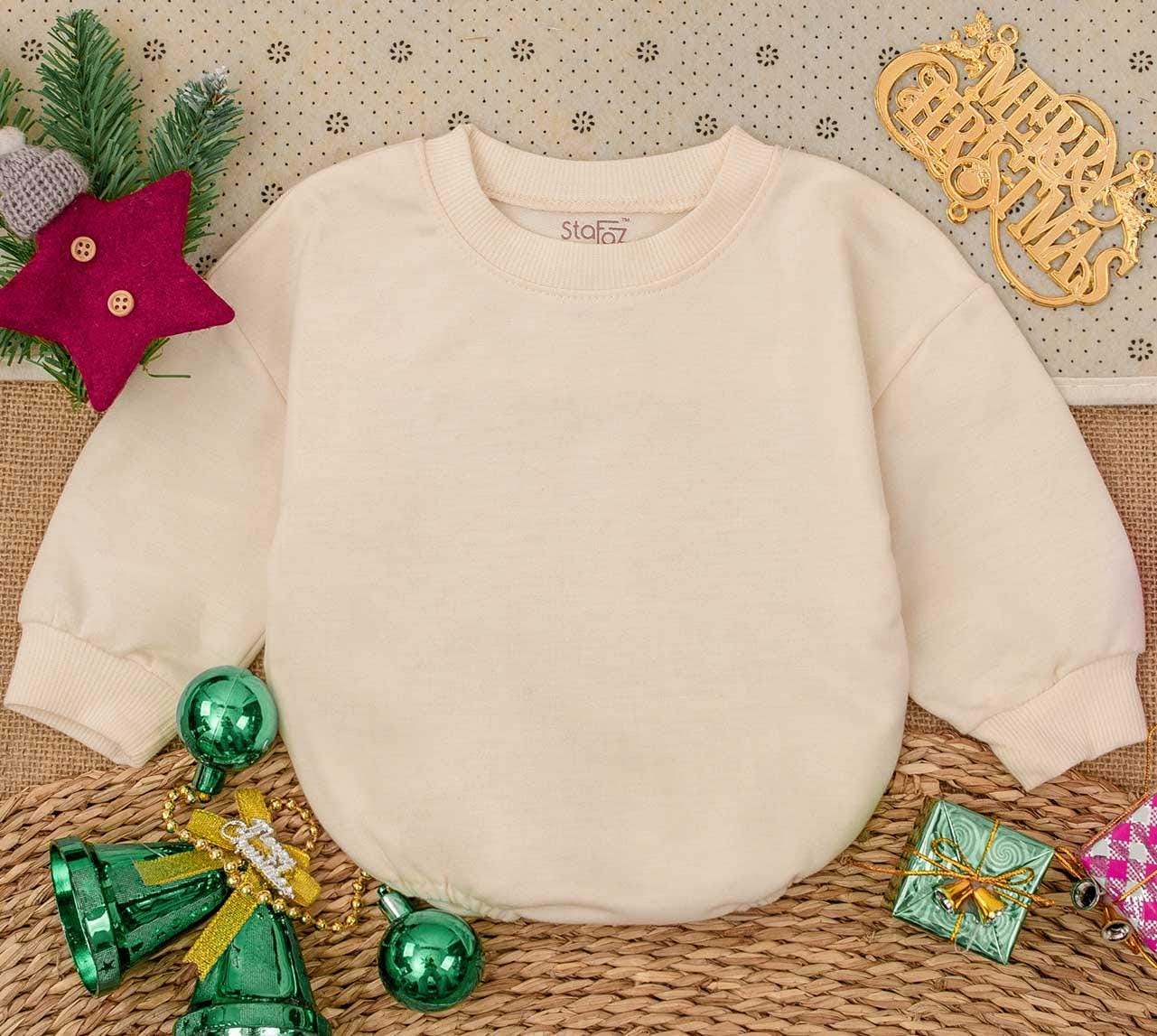 Stofa Z. Baby Romper Long Sleeve Cotton Bodysuit, Gender Neutral Coming Home Outfit, Minimalist Baby Shower Gift Bubble Romper Newborn Clothes 135 chars