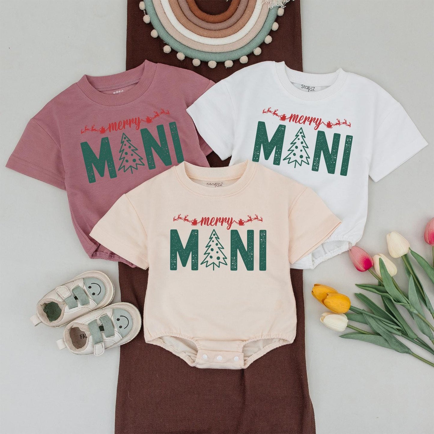 Merry Christmas Family Matching Shirts: Mama, Mini & More! Santa Sleigh Outfit, Cute Holiday Tee, Soft Cotton Blend, Festive Xmas Party, Baby Toddler Clothes