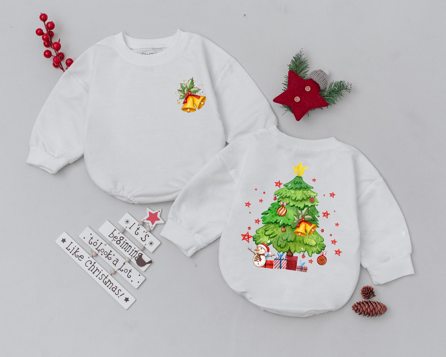 Vintage Santa Baby Romper Christmas Girly Outfit Newborn Bodysuit First Christmas Infant Clothes Baby Shower Gift Custom Name Xmas Bow 138