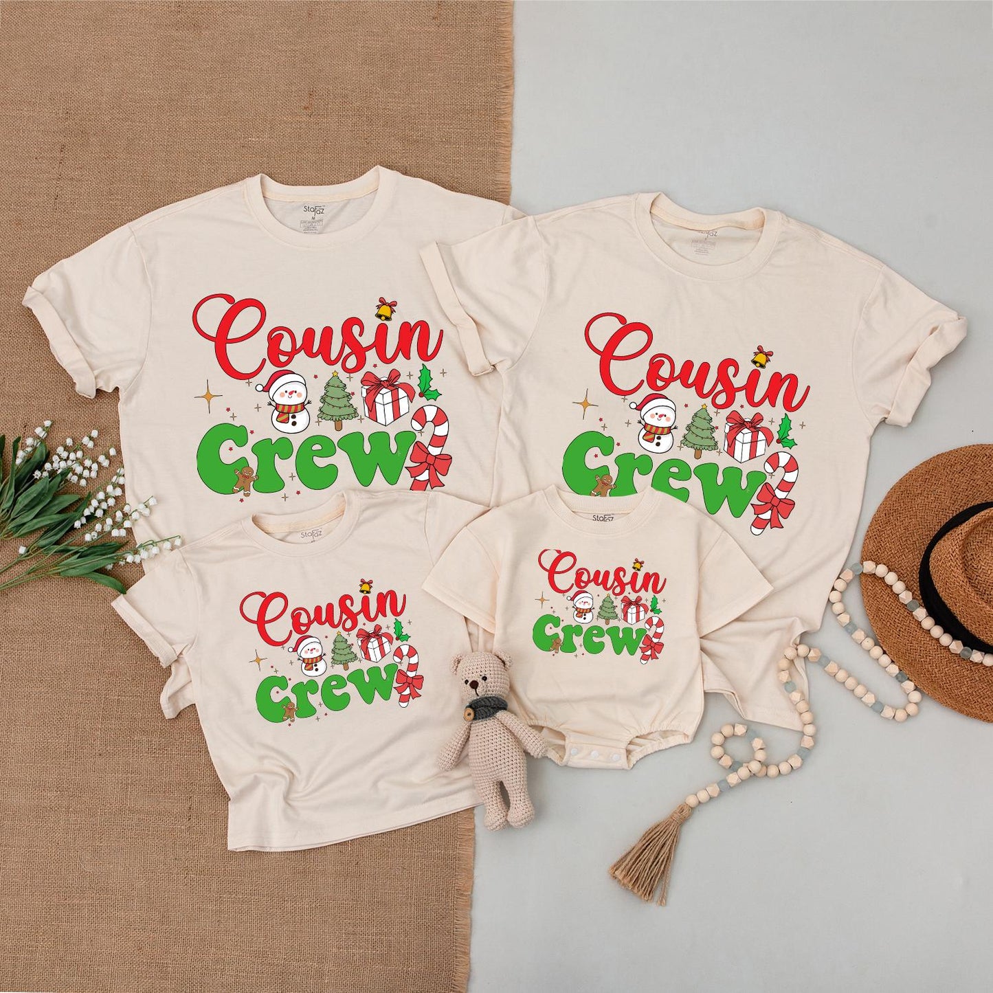 Cousin Crew Christmas Shirts: Festive Family Matching Outfits with Snowman, Tree, & Candy Cane Graphics for Toddler, Baby, and Kids Holiday Fun (138)