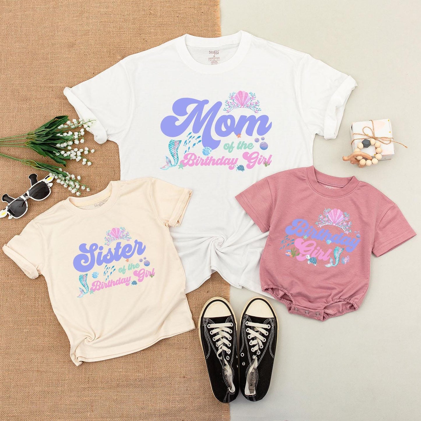 Mermaid Birthday Girl Shirt: Oneder The Sea Family Matching Outfit, Cute 1st Birthday Princess Party Tee, Happy Birthday Outfit, Mommy and Me Shirt (138 chars)