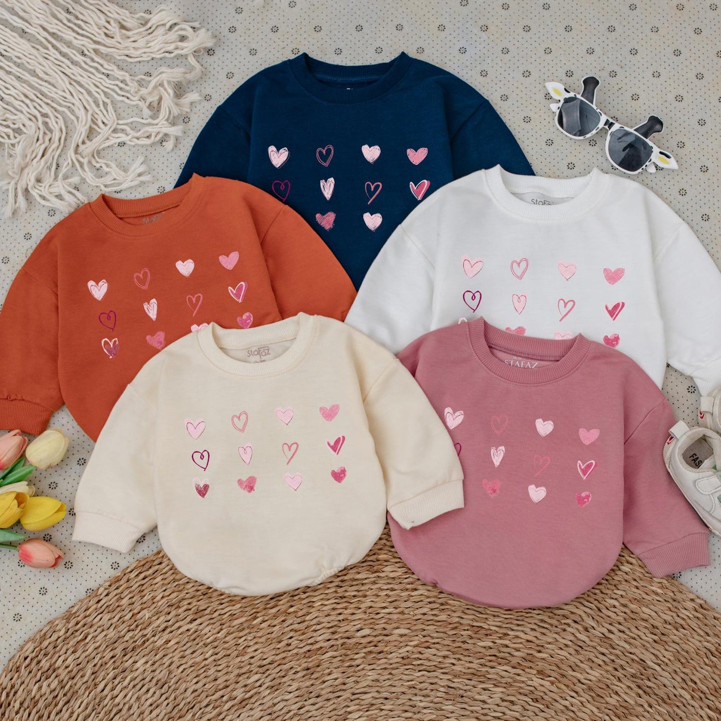 Cute Heart Valentine Baby Romper Soft Cotton Infant Outfit Adorable Love Everyday Gift Gender Neutral Newborns Valentine's Day Celebration