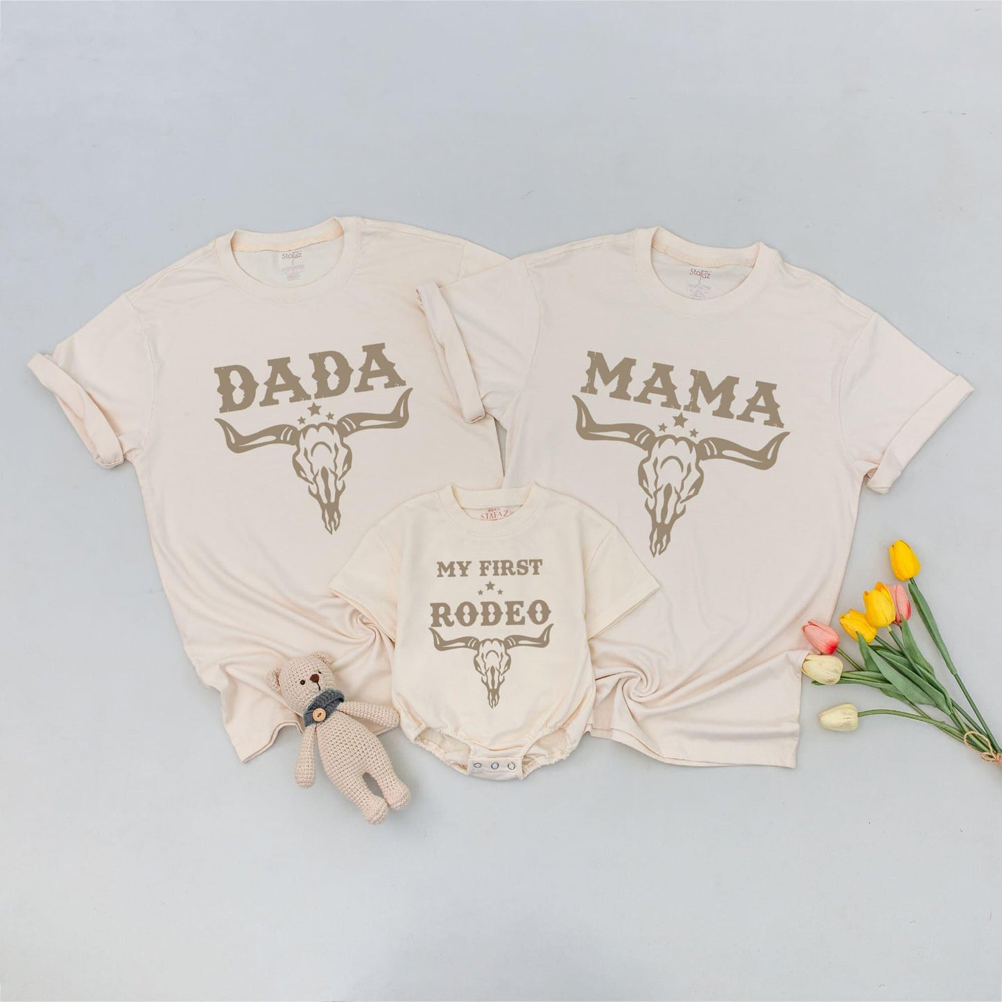 First Rodeo Matching Family Birthday T-Shirts Wild West Cowboy Outfits 1st Birthday Boy Western Farm Theme Celebration