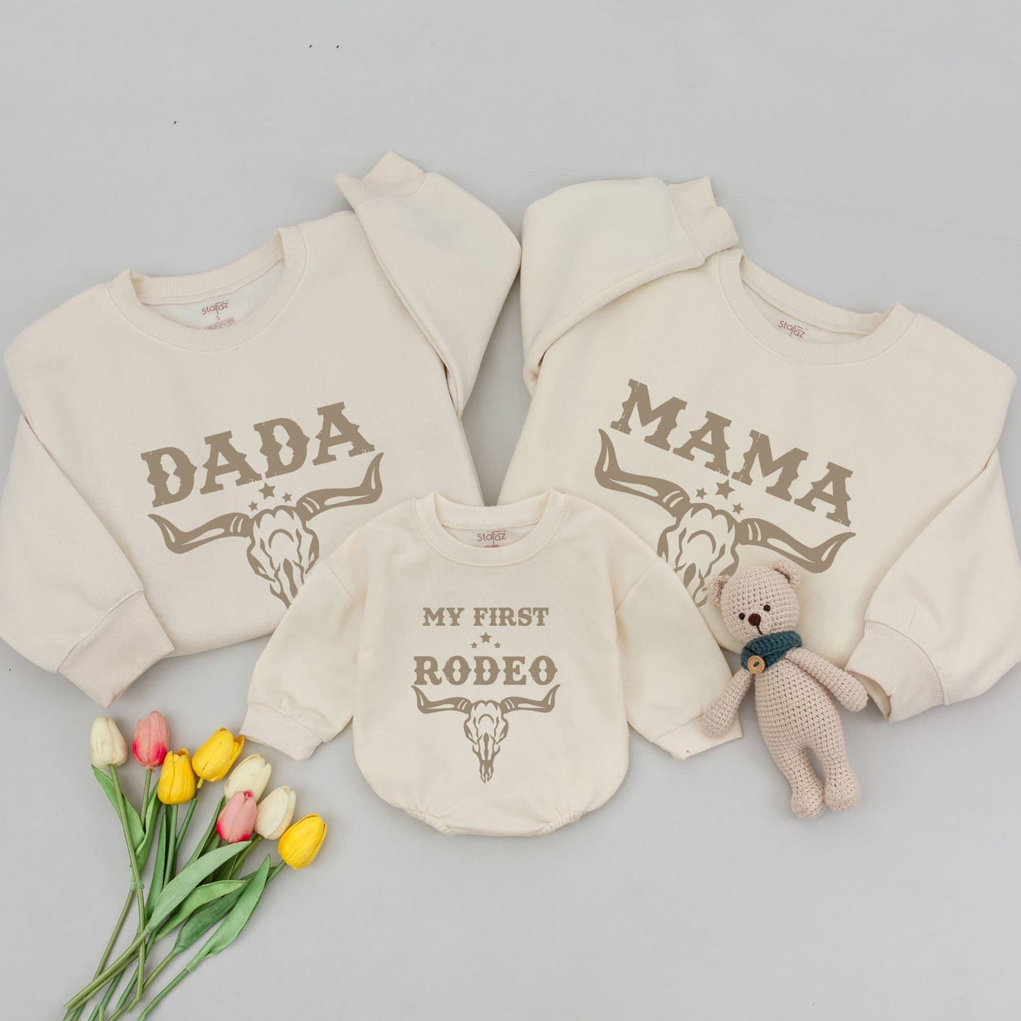 First Rodeo Matching Family Birthday T-Shirts Wild West Cowboy Outfits 1st Birthday Boy Western Farm Theme Celebration