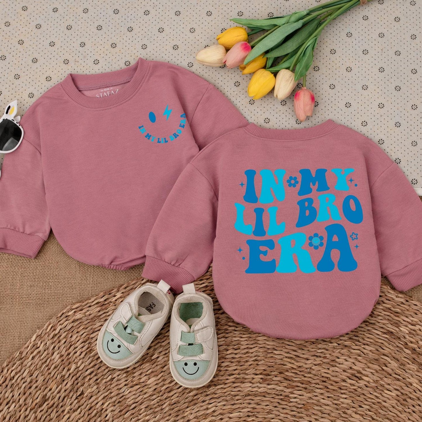 Lil Bro Era Baby Outfit Baby Boy Romper Newborn Gift Gender Neutral Baby Shower Present Cute Lil Brother Clothes