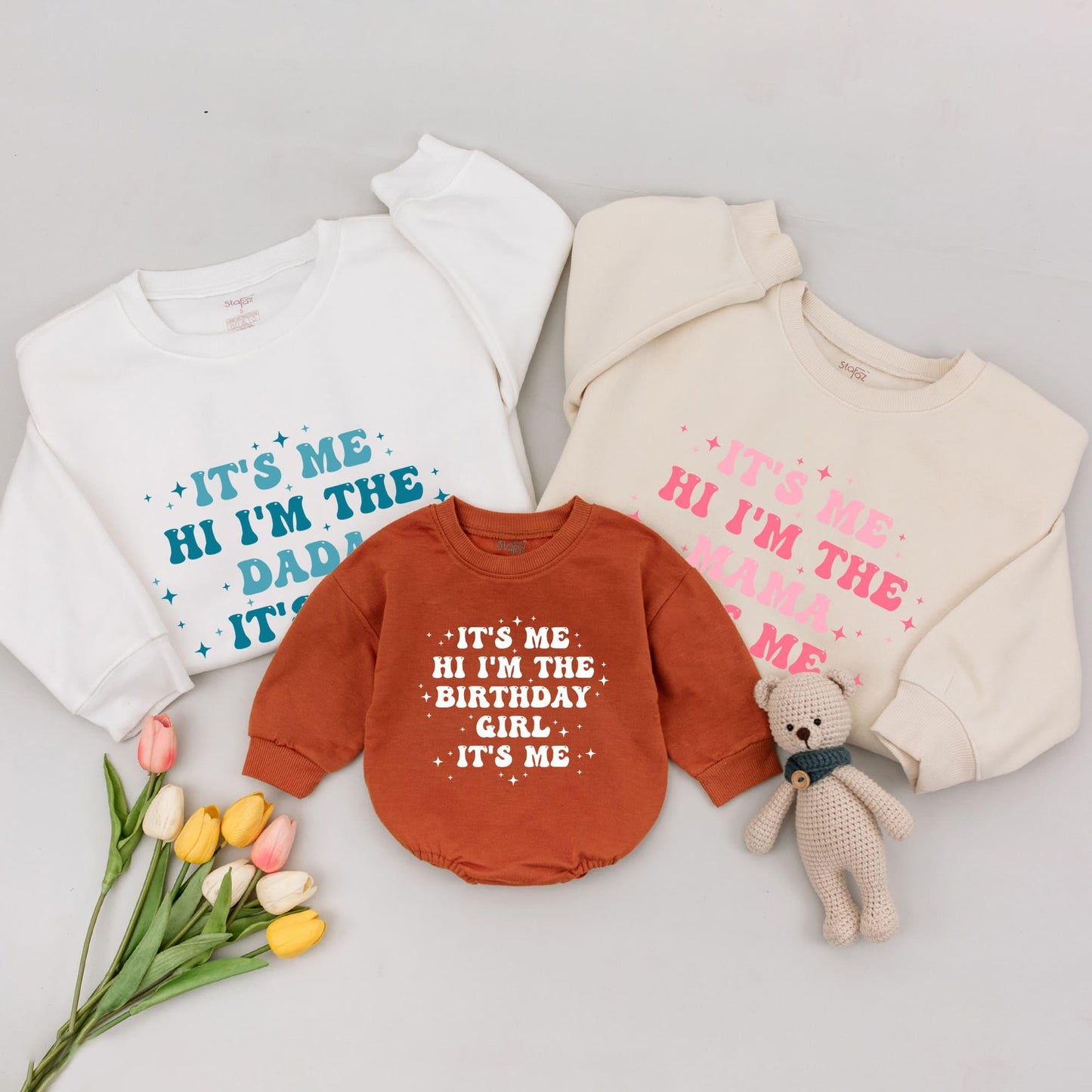 It's Me Hi I'm The Birthday Girl Shirt White Stars Matching Outfit Mommy and Me Birthday Girl Shirt First Birthday Celebration