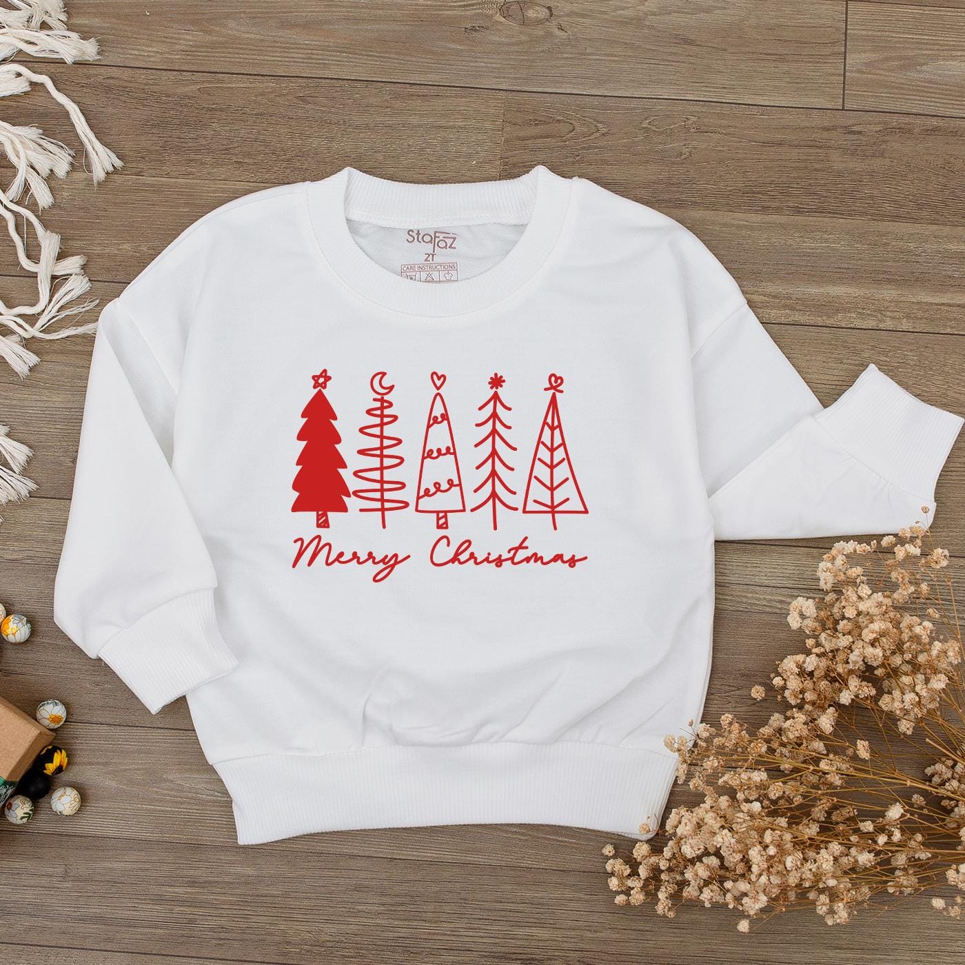 Merry Christmas Baby Bubble Romper Red Burgundy Trees Heart Moon Star Graphic Newborn Christmas Outfit Simple Festive Girl