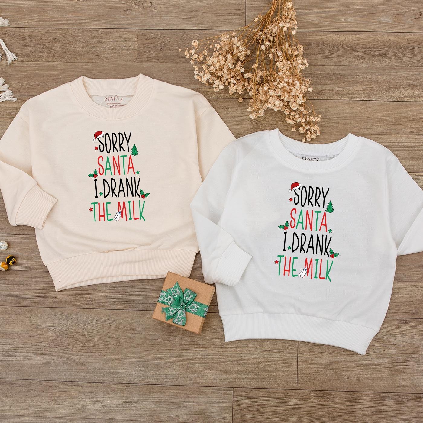 Sorry Santa I Drank The Milk Baby Romper Festive Red Green Christmas Outfit Cute First Christmas Bodysuit Long Sleeve Cozy Clothes