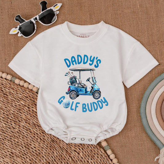 Daddy's Golf Buddy Bubble Romper Father Son Matching Golf Outfit Little Golfer Baby Boy Clothes New Dad Gift