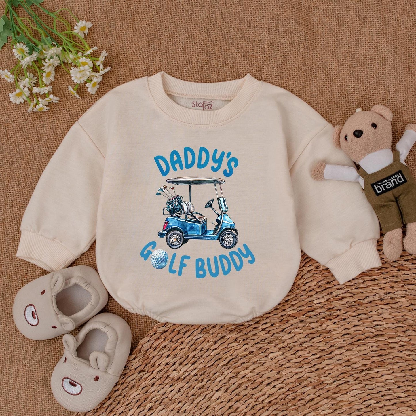 Daddy's Golf Buddy Bubble Romper Father Son Matching Golf Outfit Little Golfer Baby Boy Clothes New Dad Gift