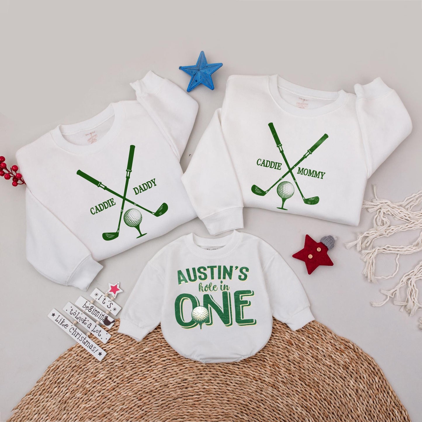 Golf Birthday Sweatshirt, Hole in One Birthday Party, Matching Family, Caddie Daddy Of The Birthday Boy