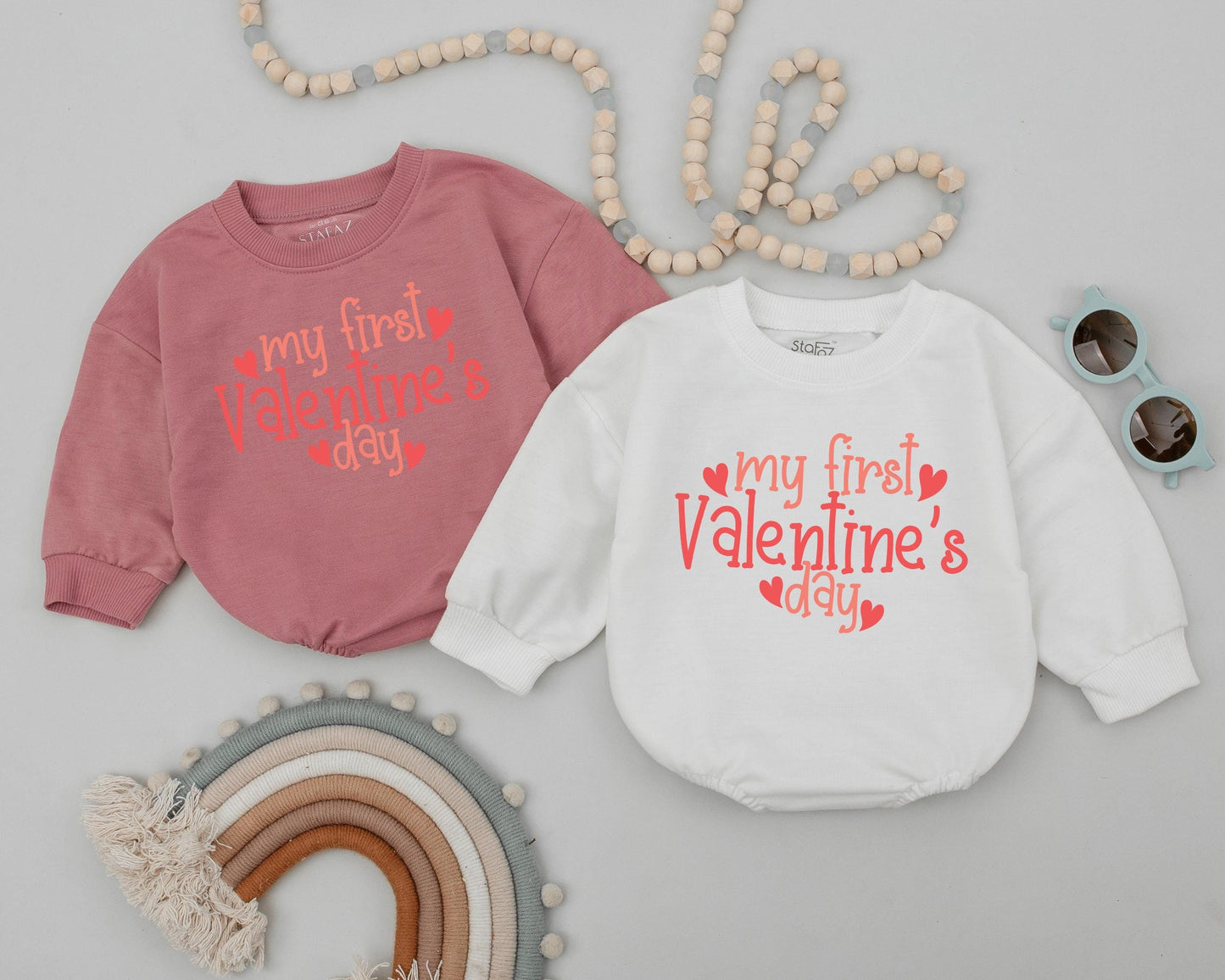 My First Valentine's Day Baby Romper Outfit Little Valentine Infant Bodysuit Valentines Baby Girl Boy Clothes Retro Kids Valentine Daddy's Valentine 139
