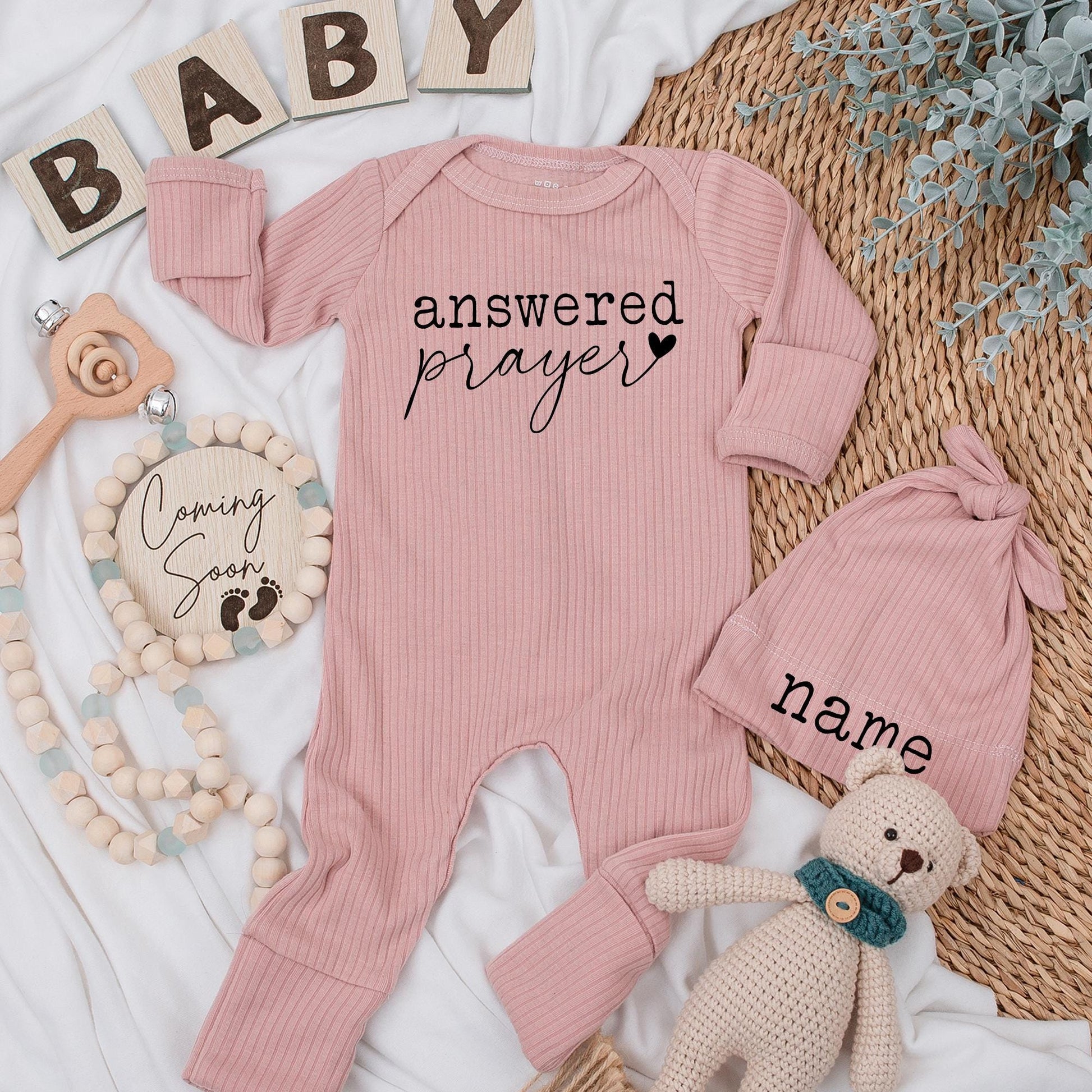 Answered Prayer Baby Bodysuit Custom Newborn Clothes Gift for Baby Boy Girl Outfit