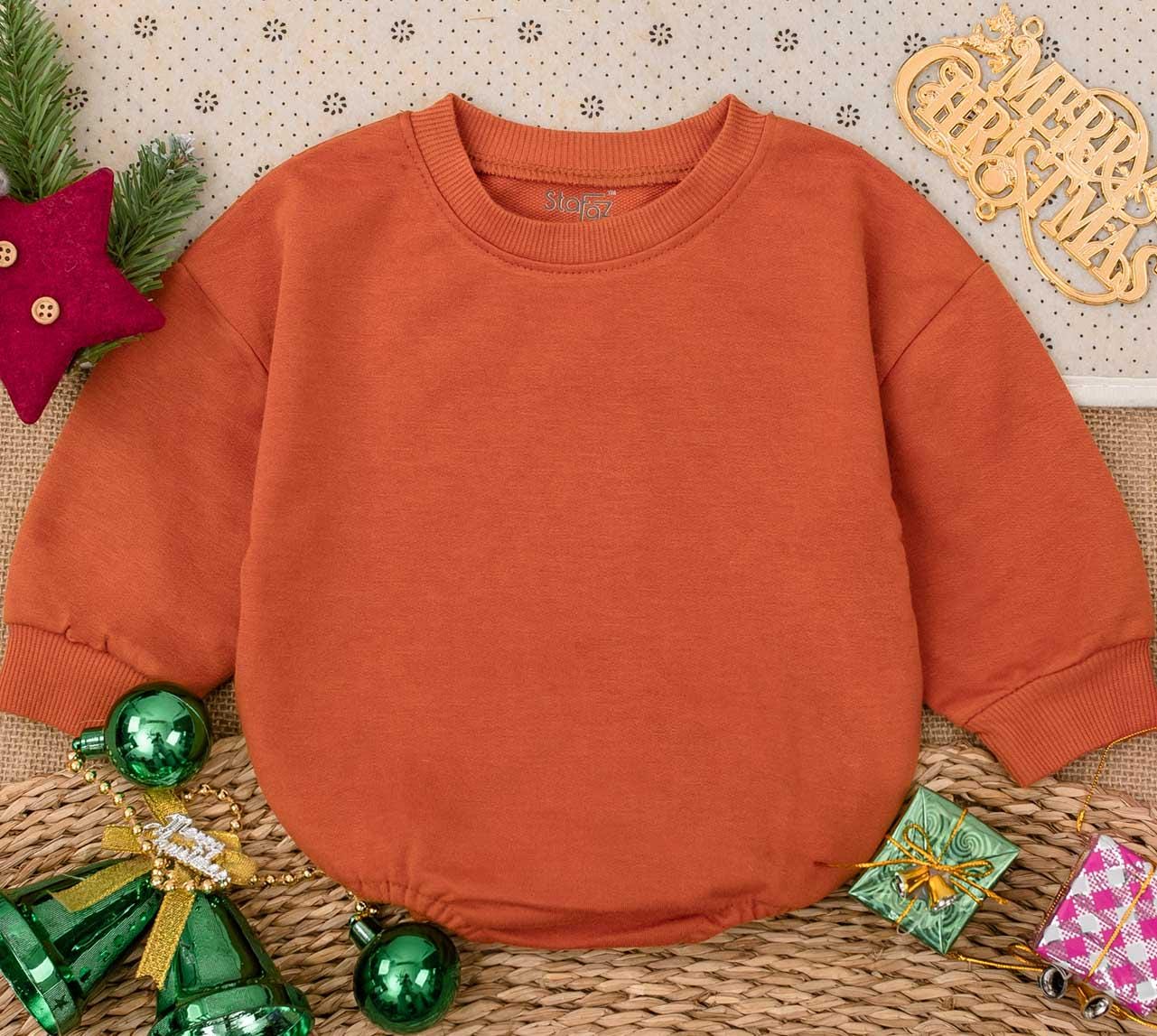 Stofa Z. Baby Romper Long Sleeve Cotton Bodysuit, Gender Neutral Coming Home Outfit, Minimalist Baby Shower Gift Bubble Romper Newborn Clothes 135 chars