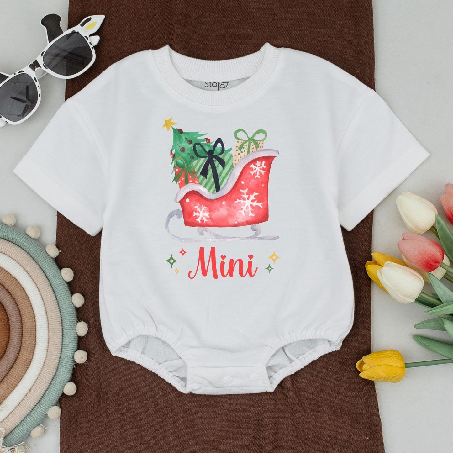Whimsical Santa Sleigh Family Matching Shirts Mama Daddy Sister Mini Christmas Holiday Tees