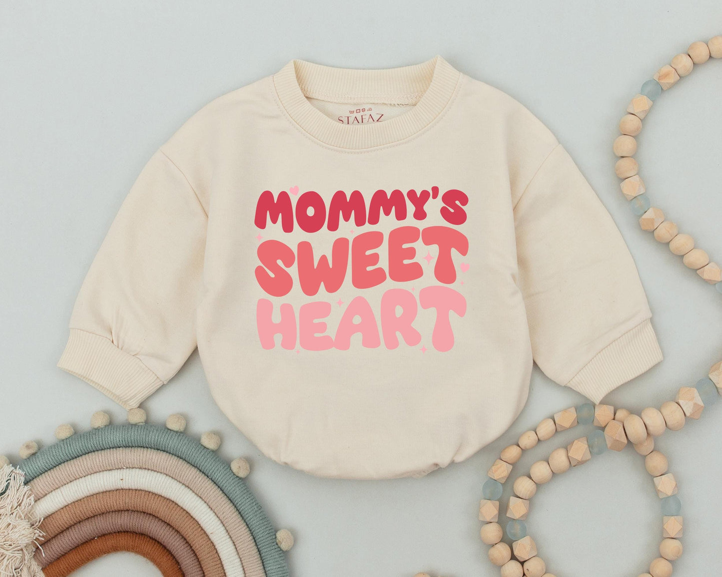 Mommy's Little Sweetheart Bubble Romper First Valentine's Outfit Baby Shower Gift Infant Clothes Cute Heart Design Cotton Comfortable Seasonal Baby Apparel 2024
