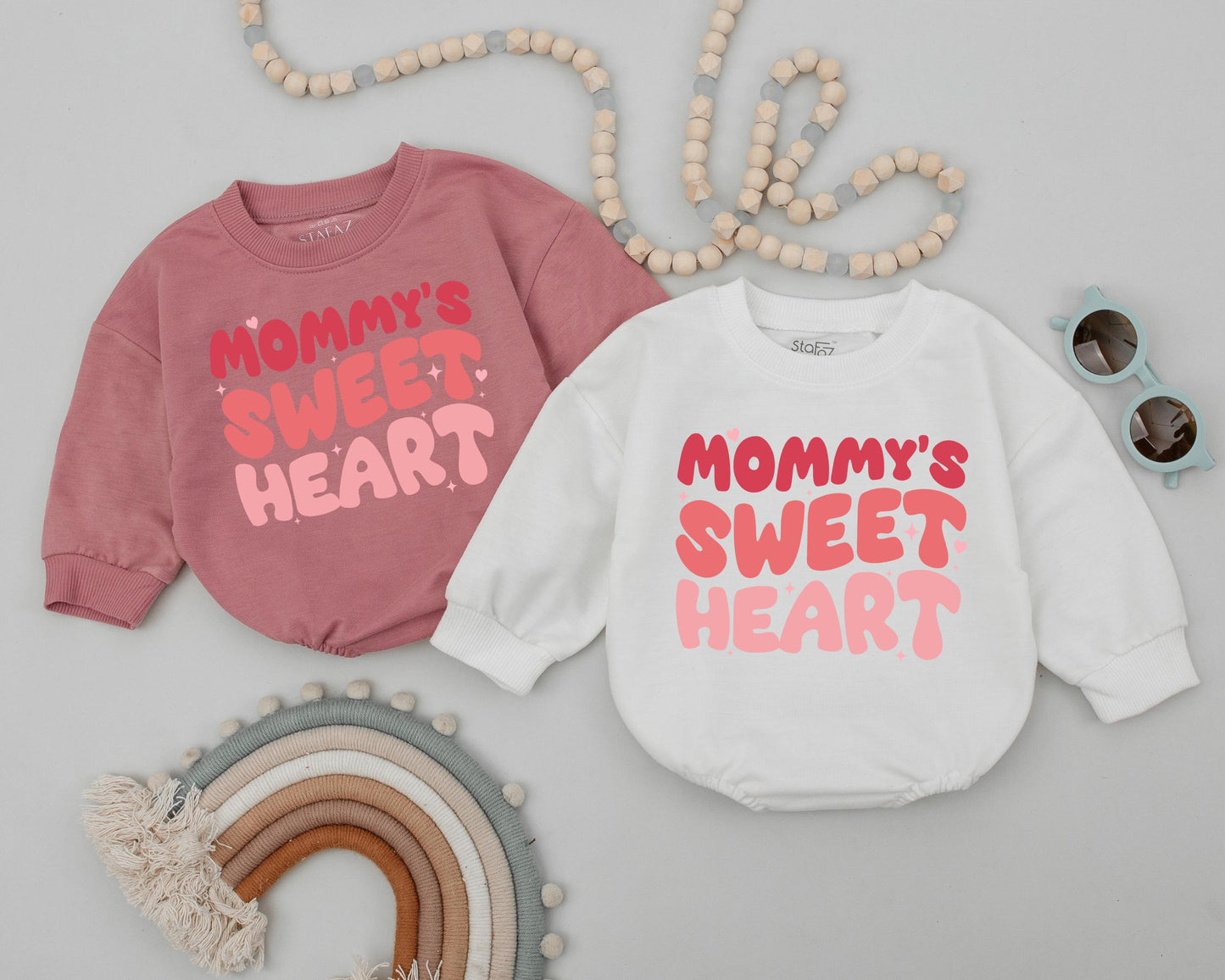 Mommy's Little Sweetheart Bubble Romper First Valentine's Outfit Baby Shower Gift Infant Clothes Cute Heart Design Cotton Comfortable Seasonal Baby Apparel 2024