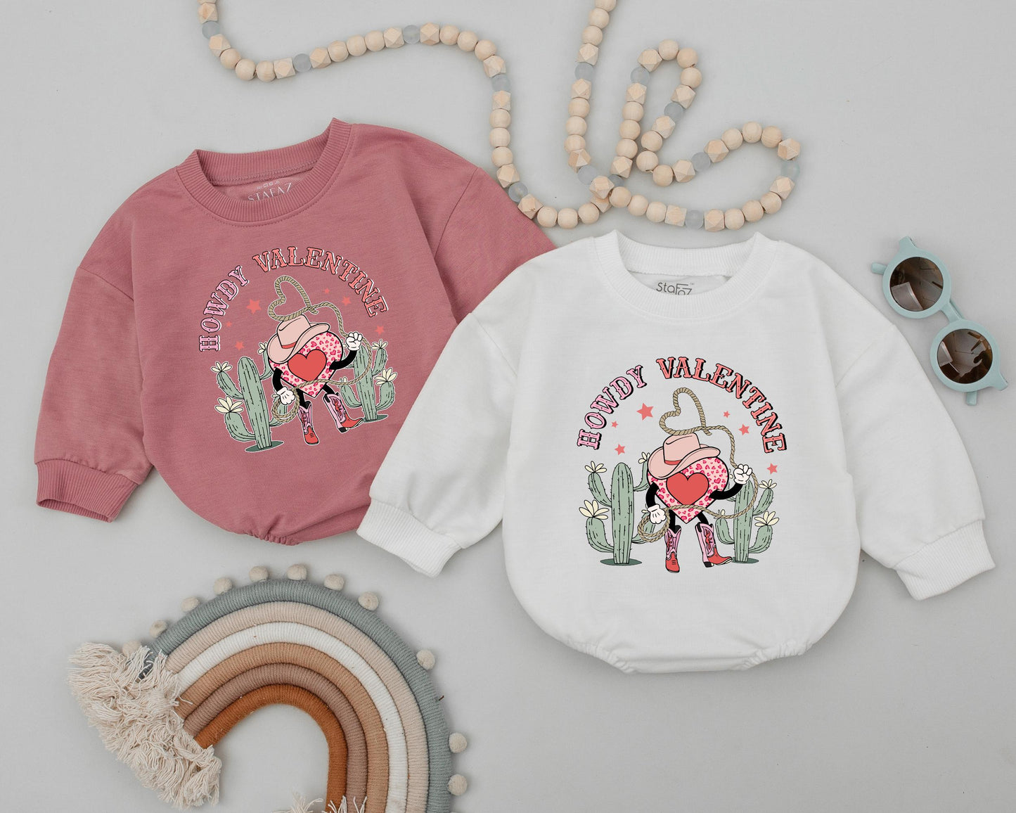 Howdy Valentine Bubble Romper for Baby Girl! First Valentine's Day Gift Newborn Infant Bodysuit, Western Heart Design, Retro Baby Shower Gift, Cute
