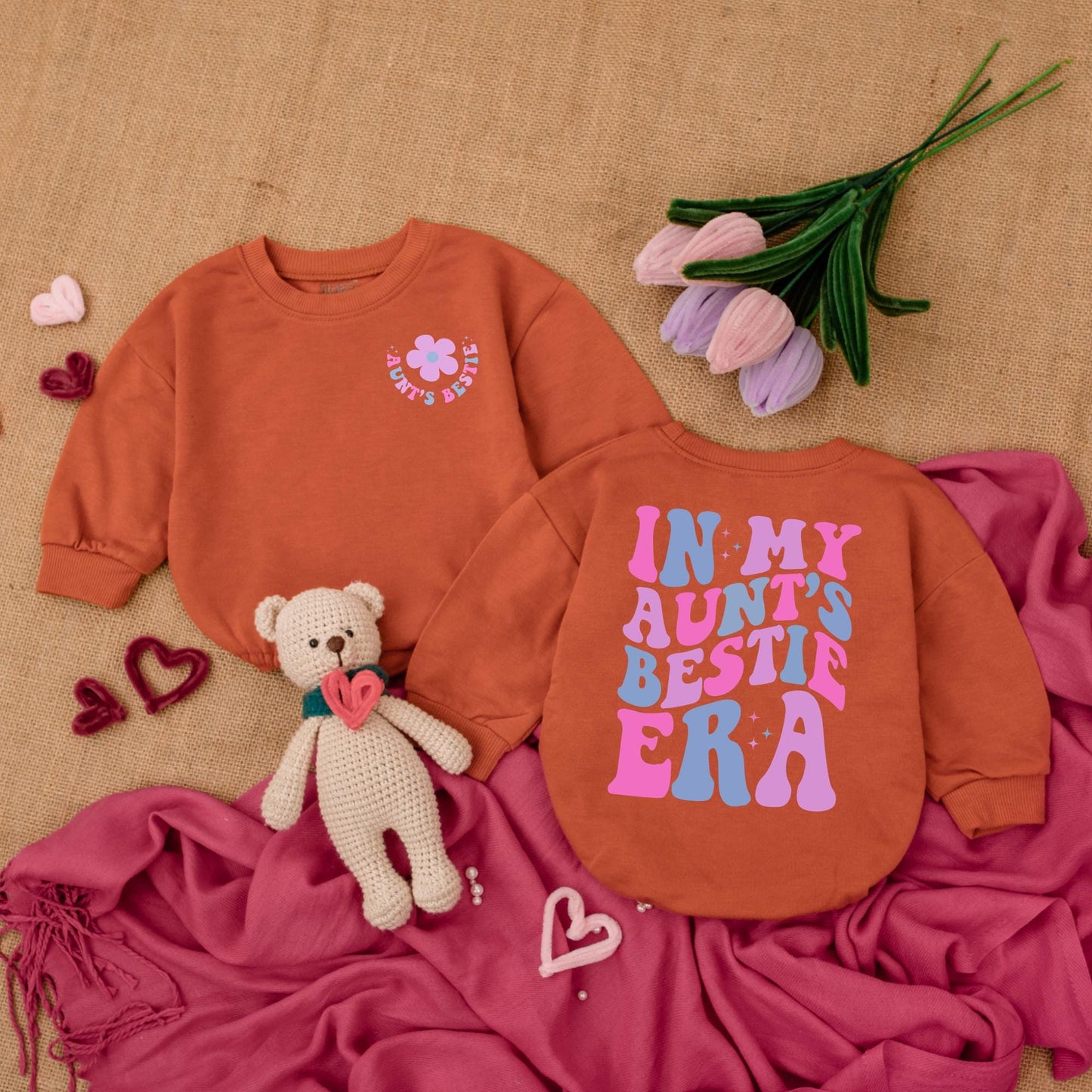 Auntie's Bestie Romper Cute Handwriting Design for Baby Shower Gift from Auntie Newborn Infant Outfit